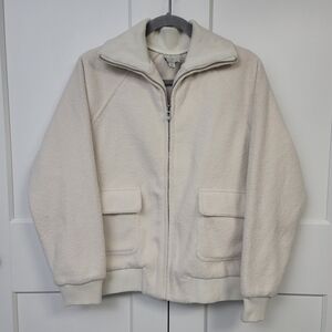 Joie Cream Fleece Zip-Up Jacket